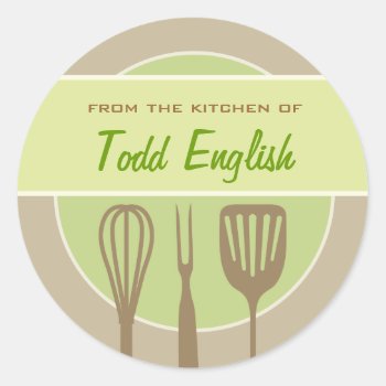 "from The Kitchen Of" Stickers by charmingink at Zazzle