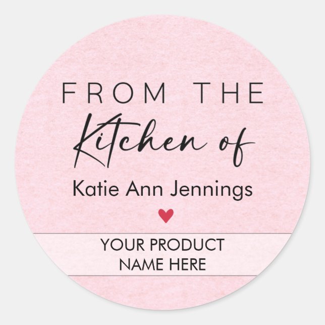 From the Kitchen of Stickers Custom Product Labels (Front)