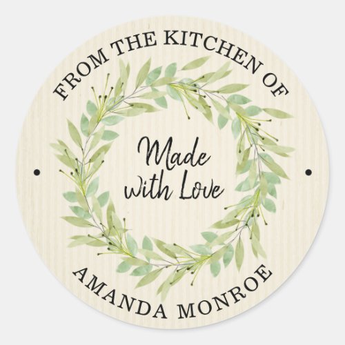 From the Kitchen of Wreath Classic Round Sticker