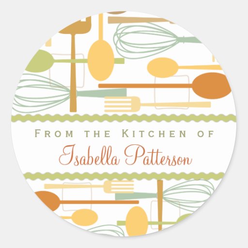 From the Kitchen Retro Cooking Utensils Sticker | Zazzle