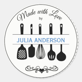 From the Kitchen Utensils Personalized Classic Round Sticker