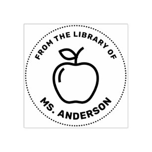 Classroom Apple Stamp Personalized Teacher Embosser - Berry Berry Sweet