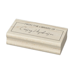 From the Library of Book plate modern Rubber Stamp