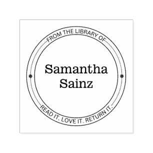 From the Library of Book Stamp Elegant Flowers