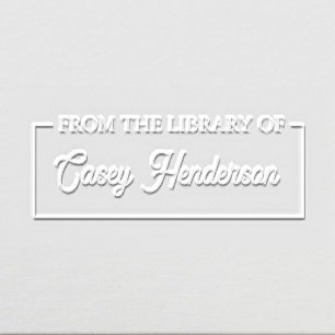 From the Library of Book sticker custom modern Embosser