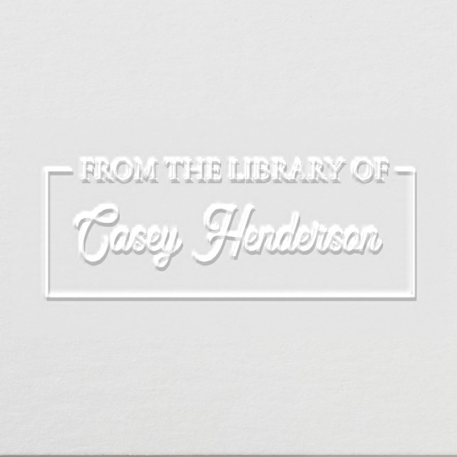 From the Library of Book sticker custom modern Embosser (Design)