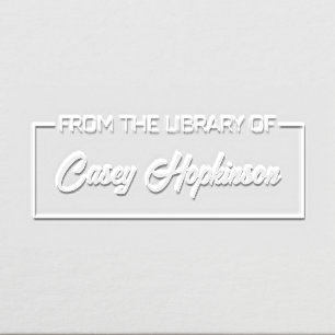 From the Library of Book sticker custom modern Embosser
