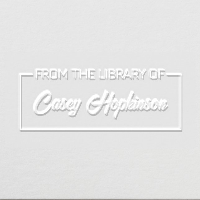 From the Library of Book sticker custom modern Embosser (Design)