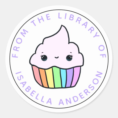 From the Library Of Bookplate  Cute Cupcake
