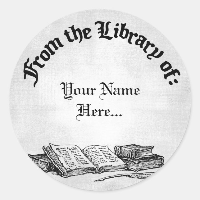 From the Library of Books Quill Custom Bookplate (Front)