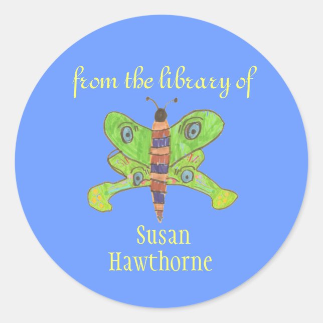 "From the library of" butterfly bookplate (Front)