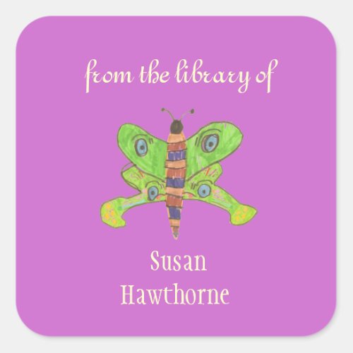 From the library of butterfly custom bookplates