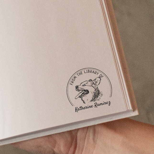 From the Library Of, Corgi Dog Book Rubber Stamp (Creator Uploaded)