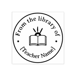 From The Library Of Custom Book Teacher Classroom Rubber Stamp