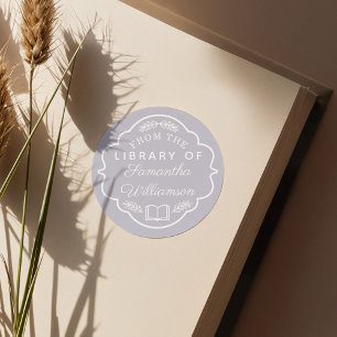 From The Library of Custom Name Personalized Book Classic Round Sticker