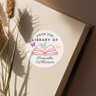 From The Library of Custom Name Personalized Book Classic Round Sticker