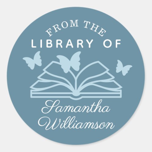 From The Library of Custom Name Personalized Book Classic Round Sticker