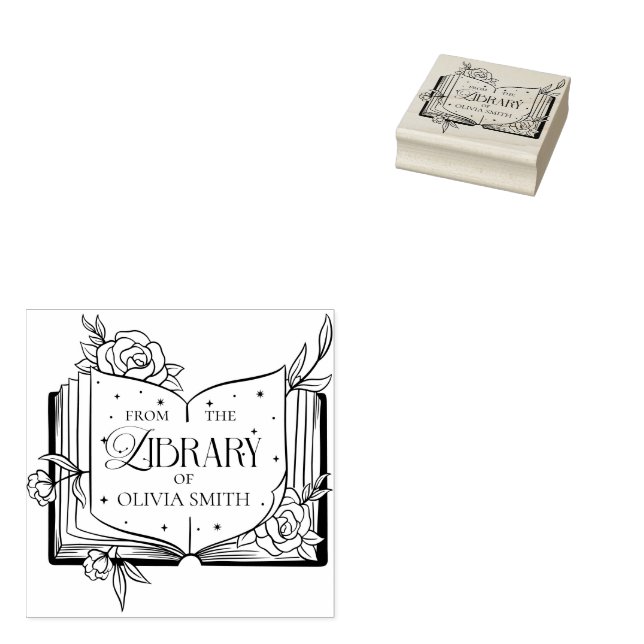 From The Library Of Custom Name Rubber Stamp (Stamped)