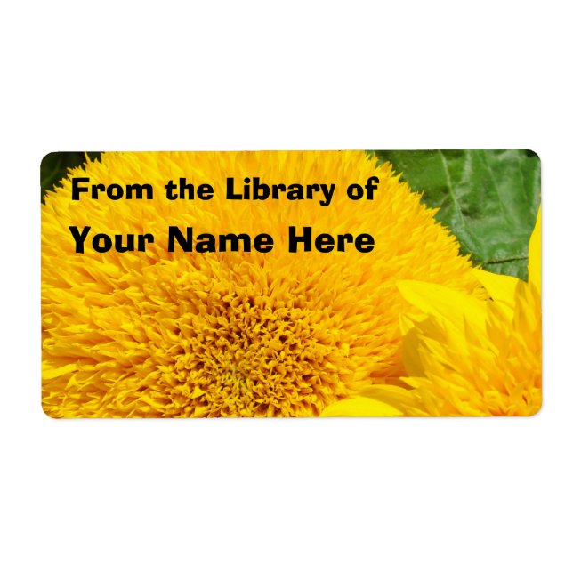 From the Library of "Custom Name" Sunflowers Label (Front)