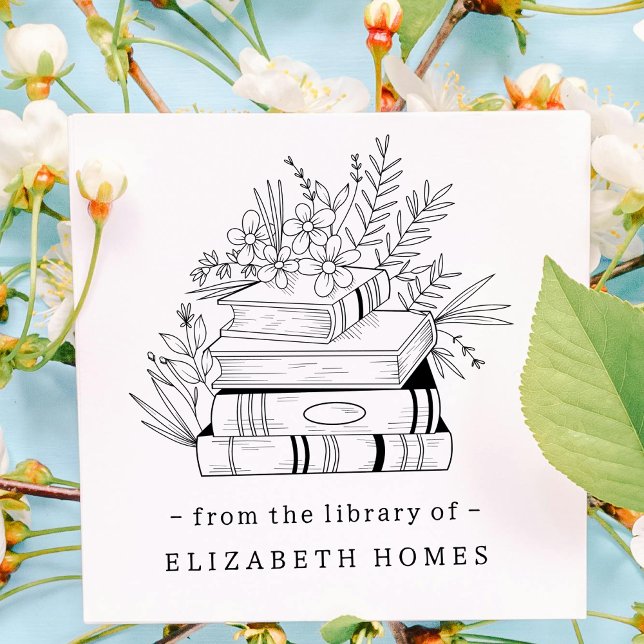 From the Library of Custom Quote Books and Flower Rubber Stamp (Creator Uploaded)