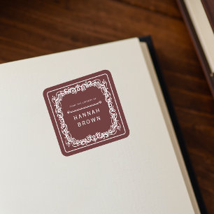 From The Library Of Elegant Bookplate Sticker