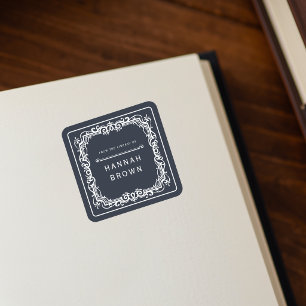 From The Library Of Elegant Bookplate Sticker