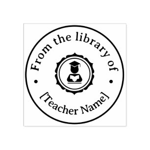 From The Library Of Ex Libris Graduation Teacher Rubber Stamp