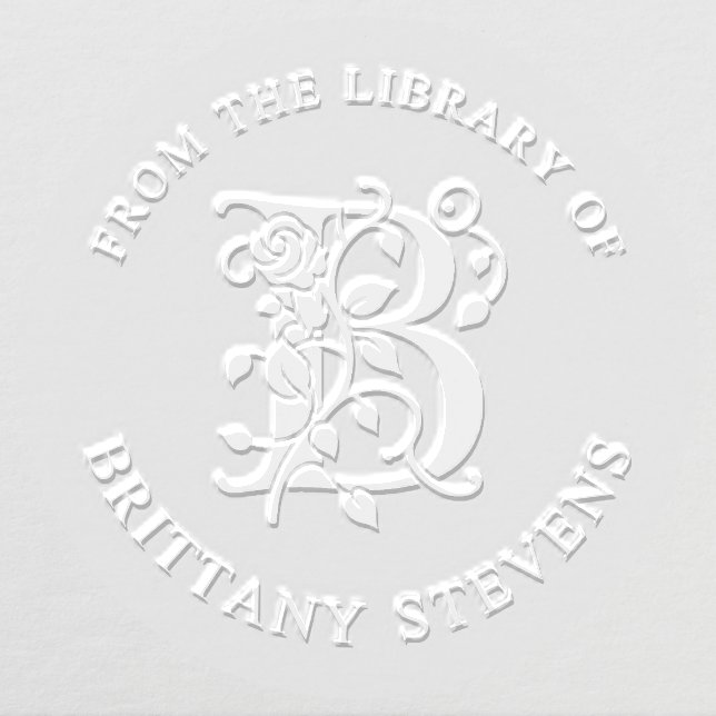 From The Library Of Floral Initial B Embosser (Design)