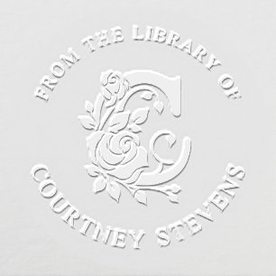 From The Library Of Floral Initial C Embosser