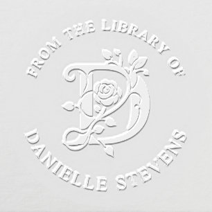 From The Library Of Floral Initial D Embosser
