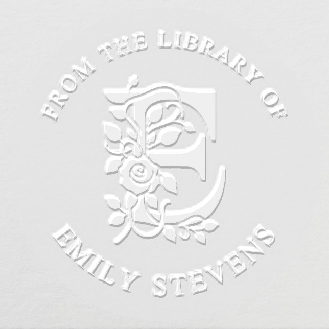 From The Library Of Floral Initial E Embosser (Design)