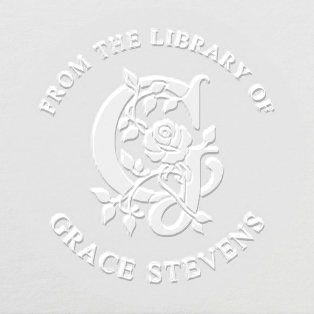 From The Library Of Floral Initial G Embosser (Design)