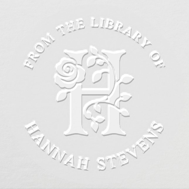 From The Library Of Floral Initial H Embosser (Design)
