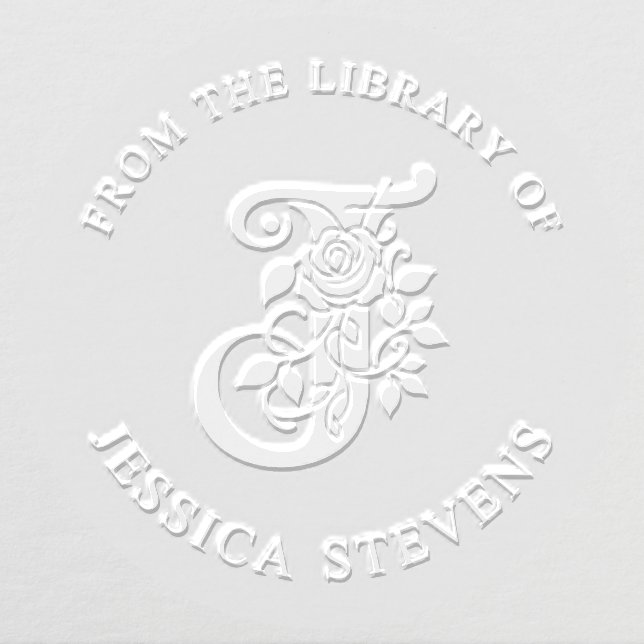 From The Library Of Floral Initial J Embosser (Design)
