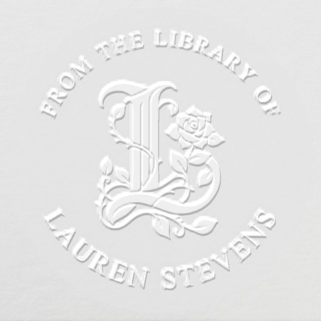 From The Library Of Floral Initial L Embosser (Design)