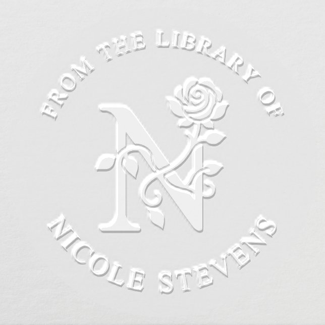From The Library Of Floral Initial N Embosser (Design)