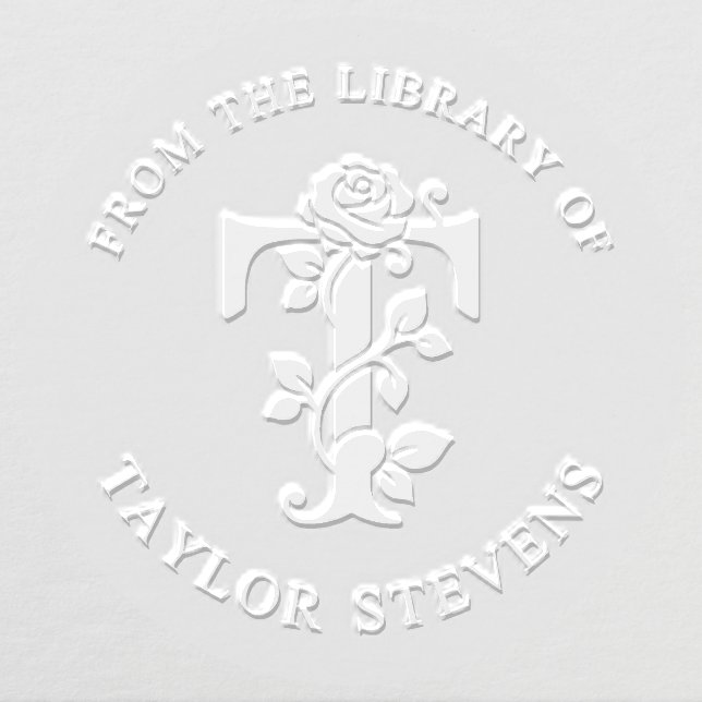 From The Library Of Floral Initial T Embosser (Design)