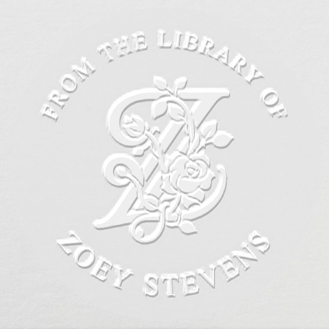 From The Library Of Floral Initial Z Embosser (Design)