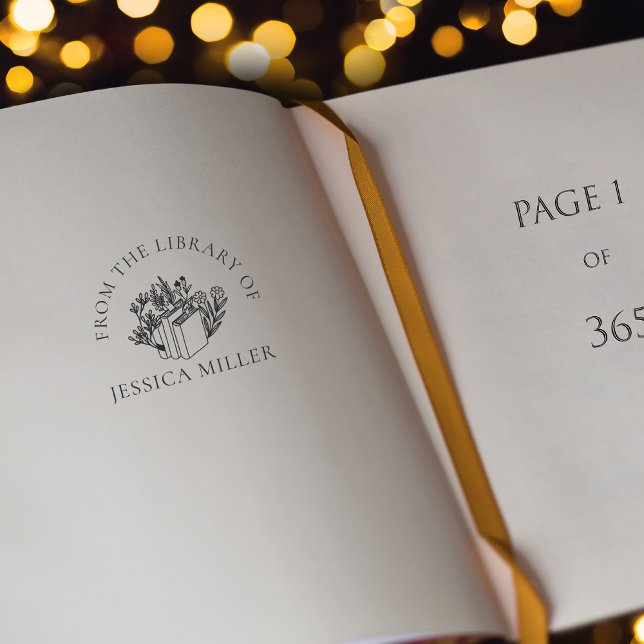 From the library of floral  self-inking stamp (Creator Uploaded)