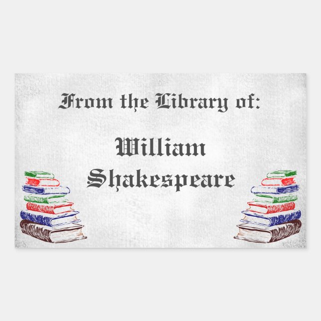 From the Library of Gothci Letter Custom Bookplate (Front)