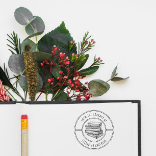 From The Library Of Hand-written Custom Name Self-inking Stamp
