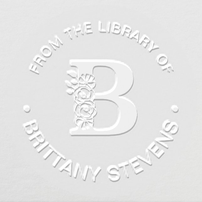 From the Library Of Initial B Embosser (Design)