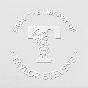 From The Library Of Initial T Embosser