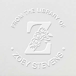 From The Library Of Initial Z Embosser