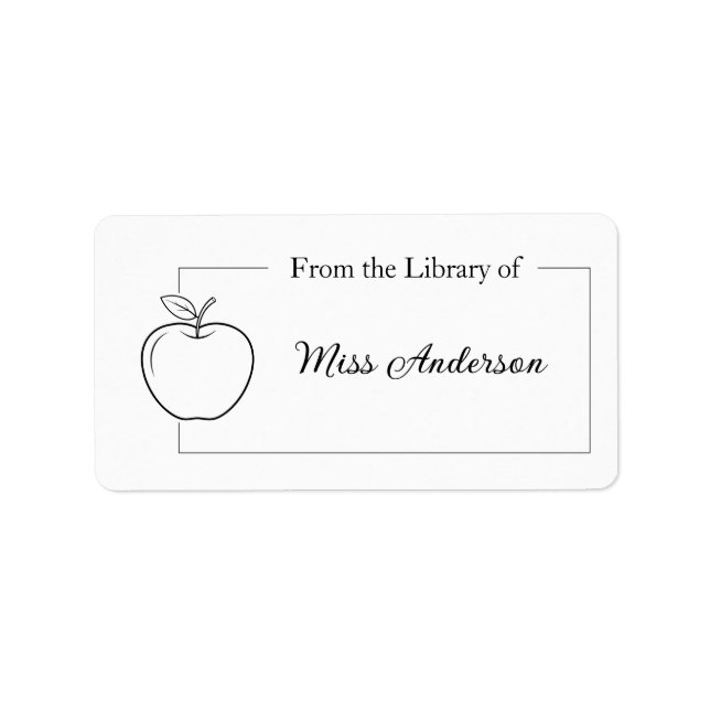 From the Library of Labels, School Teacher Label (Front)