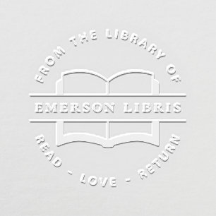 From The Library Of   Modern Book Owner Name Embosser