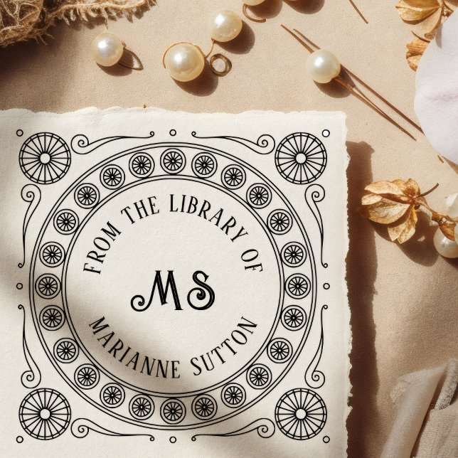 "From the library of" Monogram Library Bookplate Self-inking Stamp (Creator Uploaded)