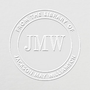 From the Library of, Monogram, Name, Custom  Embosser