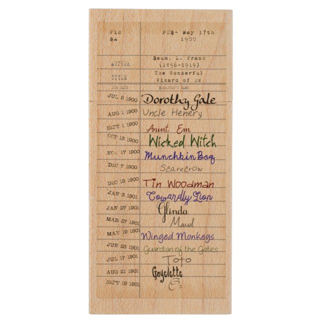 From the Library of Oz Wood USB Flash Drive (Back (Vertical))