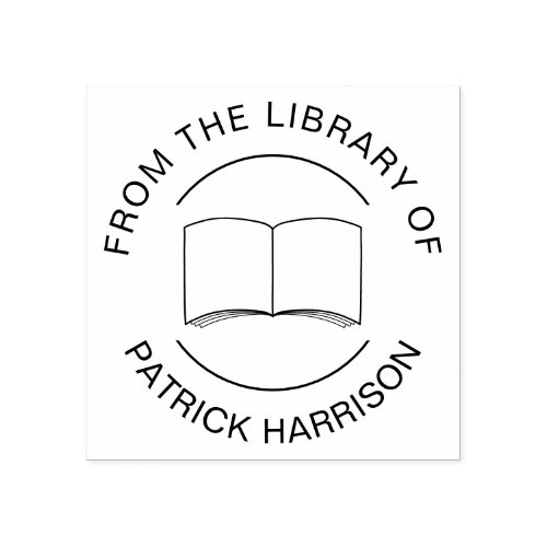 From the Library of Personalized Book Rubber Stamp